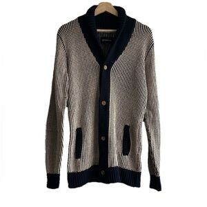 Zanerobe Navy & Tan Men’s Cotton Button Up Cardigan Sz. M